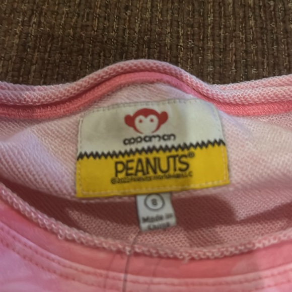 APPAMAN girls Peanuts Slouchy Sweatshirt Light Pink Tie Dye - Picture 7 of 11